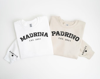 Custom Madrina Sweatshirt, Padrino Hoodie, Personalized Godparent Proposal Gift, Godmama Sweater, Godmom Goddad, Godfather Crewneck