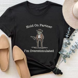 Hold On Partner Im Overstimulated Shirt, Cowboy Frog Sweatshirt, Unhinged Tshirt, Weirdcore Outfits, Gen Z Sweater, Funny Meme Hoodie Tee, Cowgirl Frog Women Sweatshirts, Western Frogs Girl Party Hoodies, Frog Gun Vacation Shirts,Holiday Cowgirls Tee