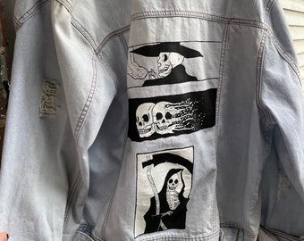 Veste en Jean custom 'Death and Cigarette'