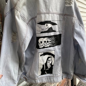 Custom Veste En Jean Etsy