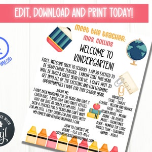 Editable Meet the teacher flyer, Back to School Flyer, First day of School, Meet Your Teacher