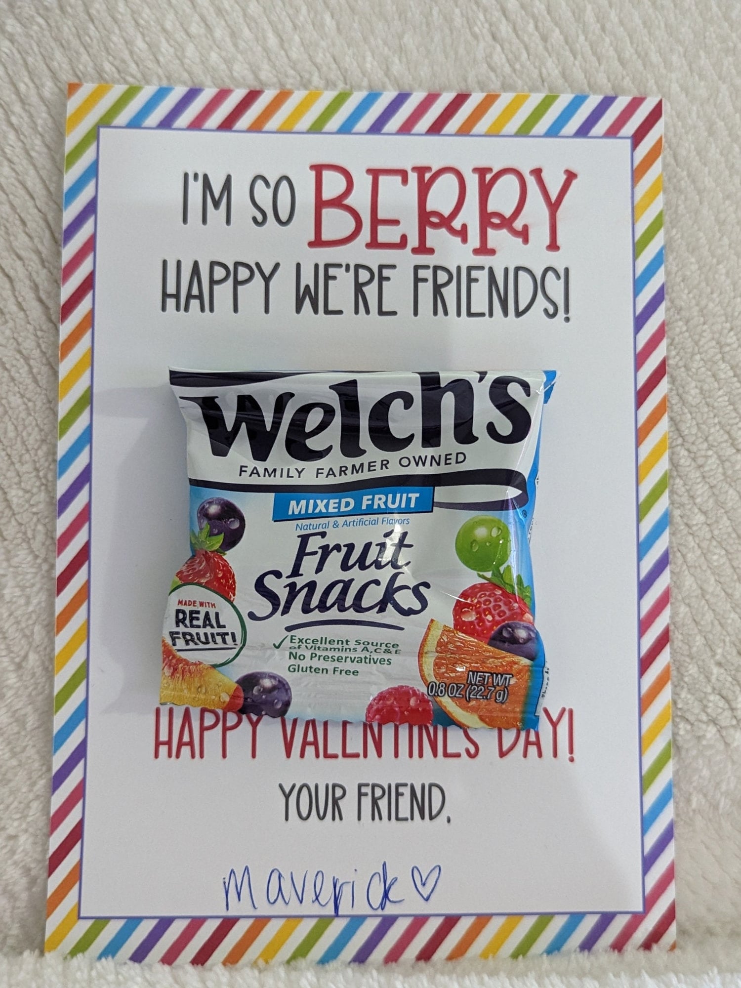 Berry Happy Valentine Card, Kids Card Exchange, Printable School ...