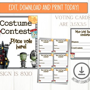 Costume Contest and Voting Cards 2