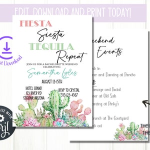 Editable Final Fiesta Bachelorette Party Invitation, Bachelorette Party Template, Final Fiesta Theme, Bachelorette Fiesta B1