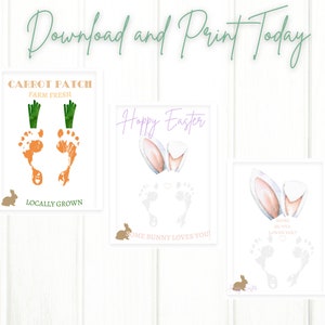 Easter Footprint Art, Easter Feet, Handprint Art, Craft Card, Keepsake Art