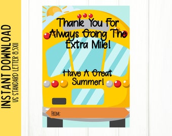 School Bus Driver Appreciation | Summer Tag | Thank you the sweet ride | End of Year Tag | Last Day of School | See you next year
