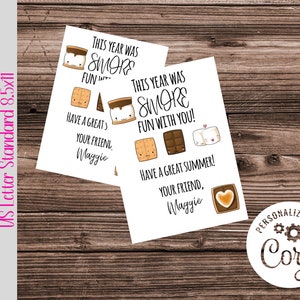 EDITABLE Smore&#39;s Tag | End of year tag | Last Day of School Tag | Party Favor Tag