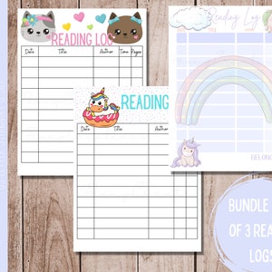 Kid&#39;s reading log | Summer reading log | Summer reading chart | Reading log bundle