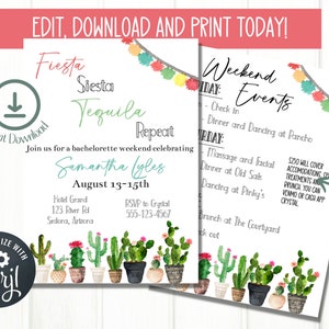 Editable Final Fiesta Bachelorette Party Invitation, Bachelorette Party Template, Final Fiesta Theme, Bachelorette Fiesta B2