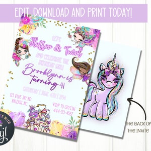 Editable Fairy Birthday Party Invitation, Birthday Party Invitation, Magical Birthday Party Invitation