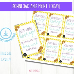 Chip Chip Hooray Gift Tag, Teacher Appreciation, Staff Appreciation