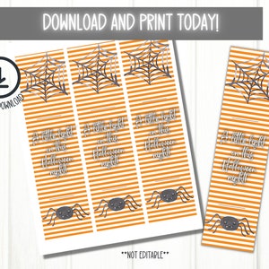 Printable Halloween Glowstick Tags, Glow Stick Holder, A little light for Halloween Night, Non-candy Treat, Halloween Favor