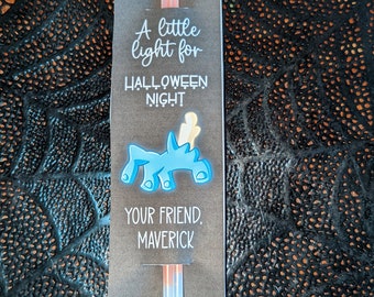BEWERKBARE Halloween Glowstick Tags, Glow Stick Houder, Een klein licht voor Halloween Night, Non-candy Treat, Halloween Favor