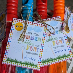 Summer Gift Tag | I hope your summer bubbles with fun | End of Year Tag | Last Day of School