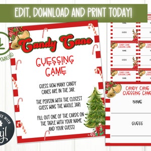 Jogo de adivinhação de bastão de doces editável, jogo de adivinhação de bastão de doces para o inverno, jogo de festa, festa de Natal, jogo de festival de inverno, jogo de sala de aula