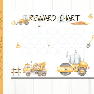 Construction Reward Chart | Reward Chart | Kids Potty Chart ...