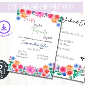 Editable Final Fiesta Bachelorette Party Invitation, Bachelorette Party Template, Final Fiesta Theme, Bachelorette Fiesta 2