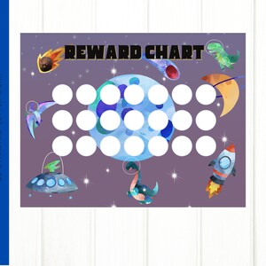 Dino's in Space Reward Chart / Reward Chart / Kids Potty Chart / Dino rewards chart / Printable Rewards Chart