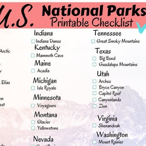 U.S. National Parks Checklist