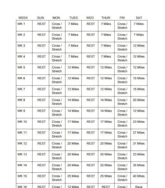 16 Week Half Century Ride Training Calendar Etsy 16 Week Half Century Ride Training Calendar Etsy