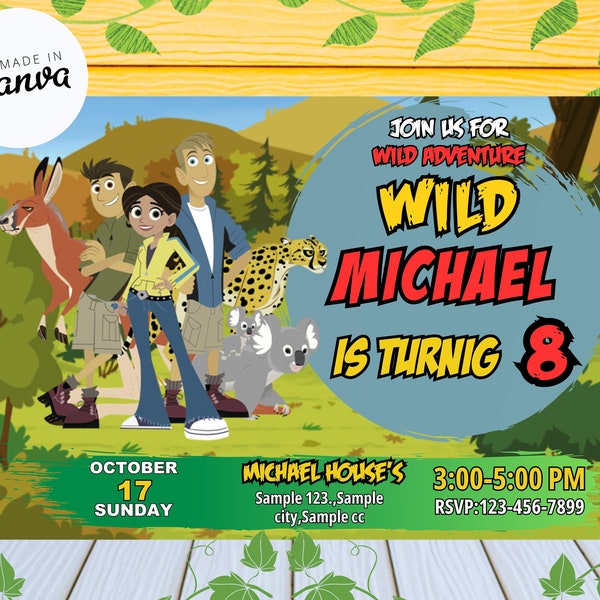 Wild Kratts Birthday Invitation | Wild Birthday Invite