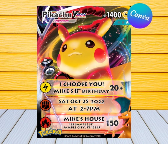 POKEMON DIGITAL PRINTABLE BIRTHDAY PARTY INVITATION