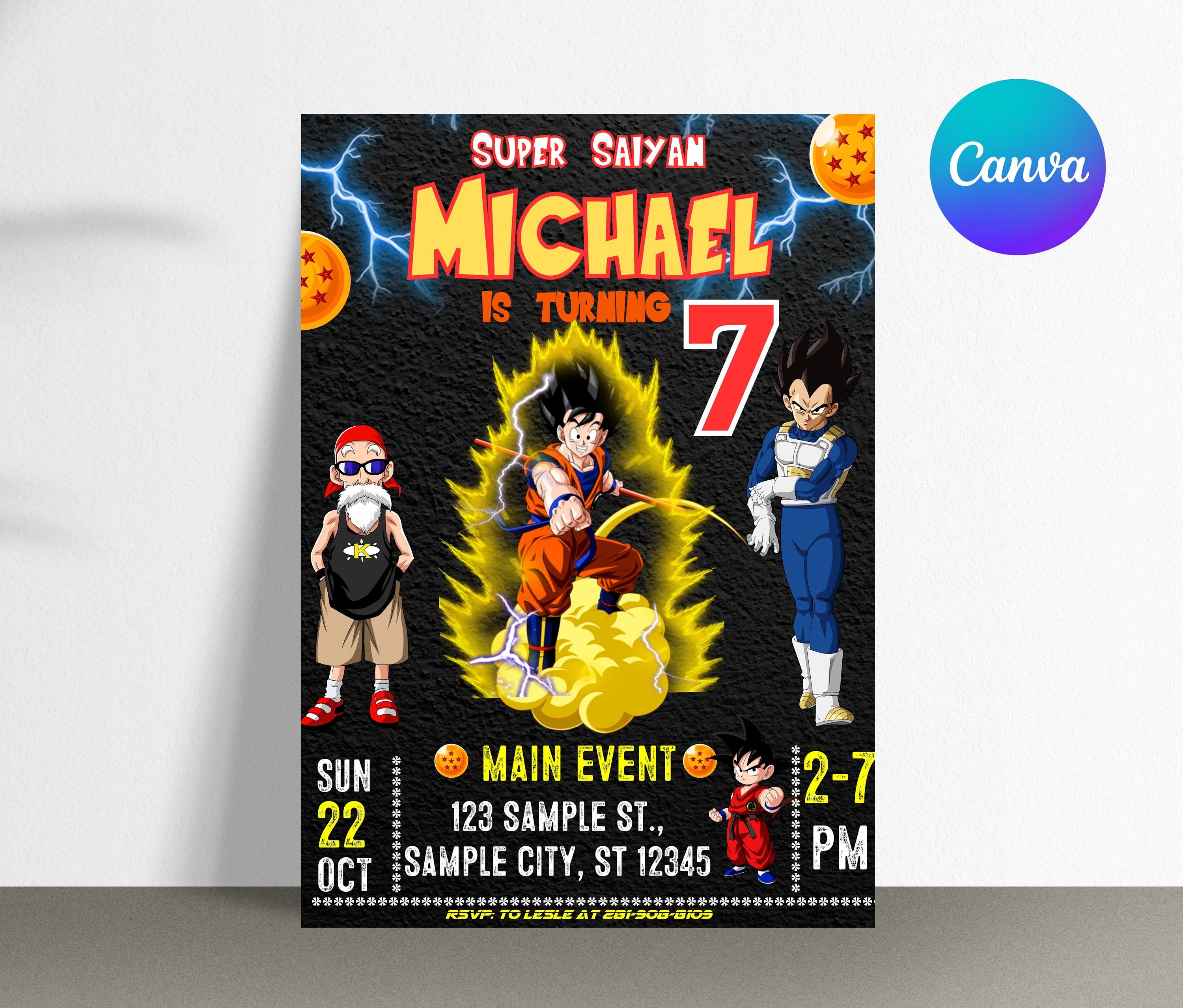 Dragon Ball Super Sayajin Birthday Invitation – Easy Inviting