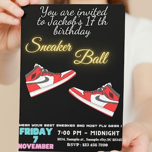 Sneaker Birthday Invitation: Printable Party Template (Editable)