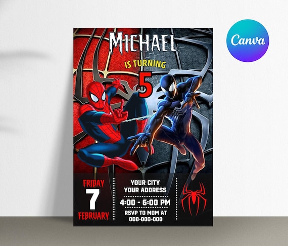 Biglietto Di Compleanno Personalizzato Spiderman Avengers Marvel Con - Foto 7