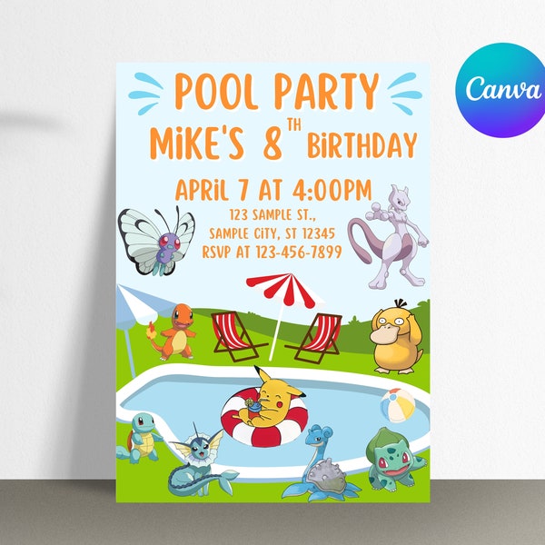 Pool Party Invitation - Etsy