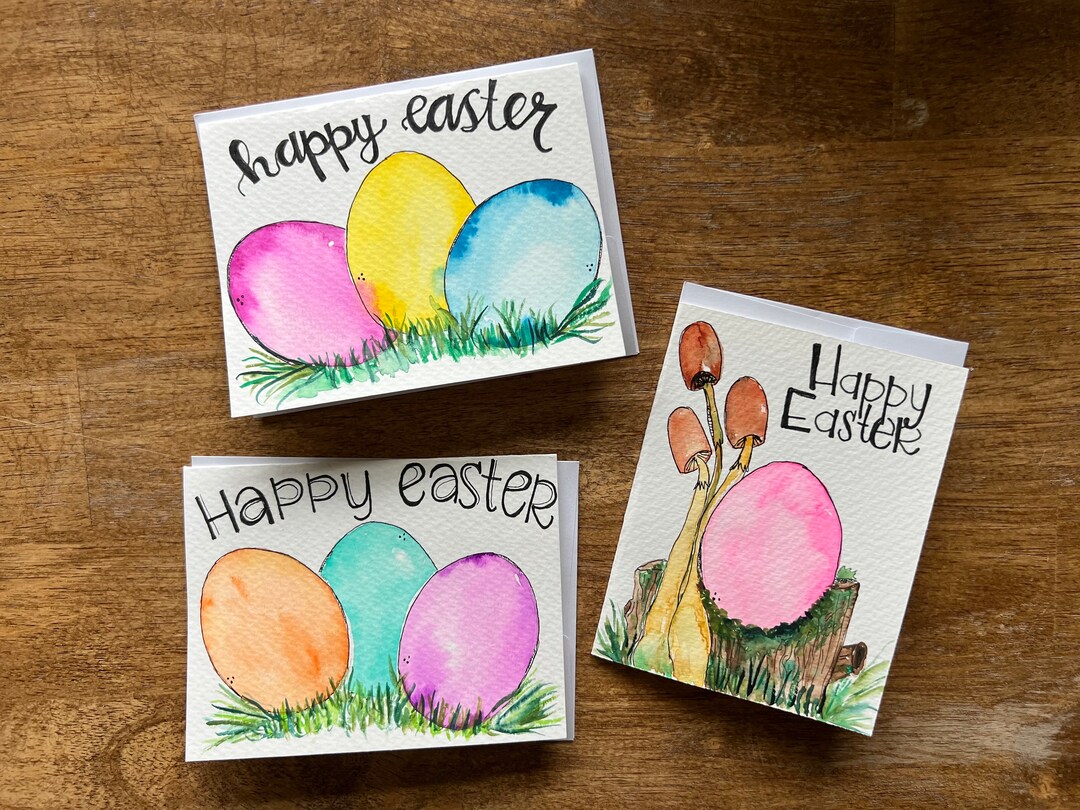 Watercolor Easter Greeting Cards - Various Sets - Etsy