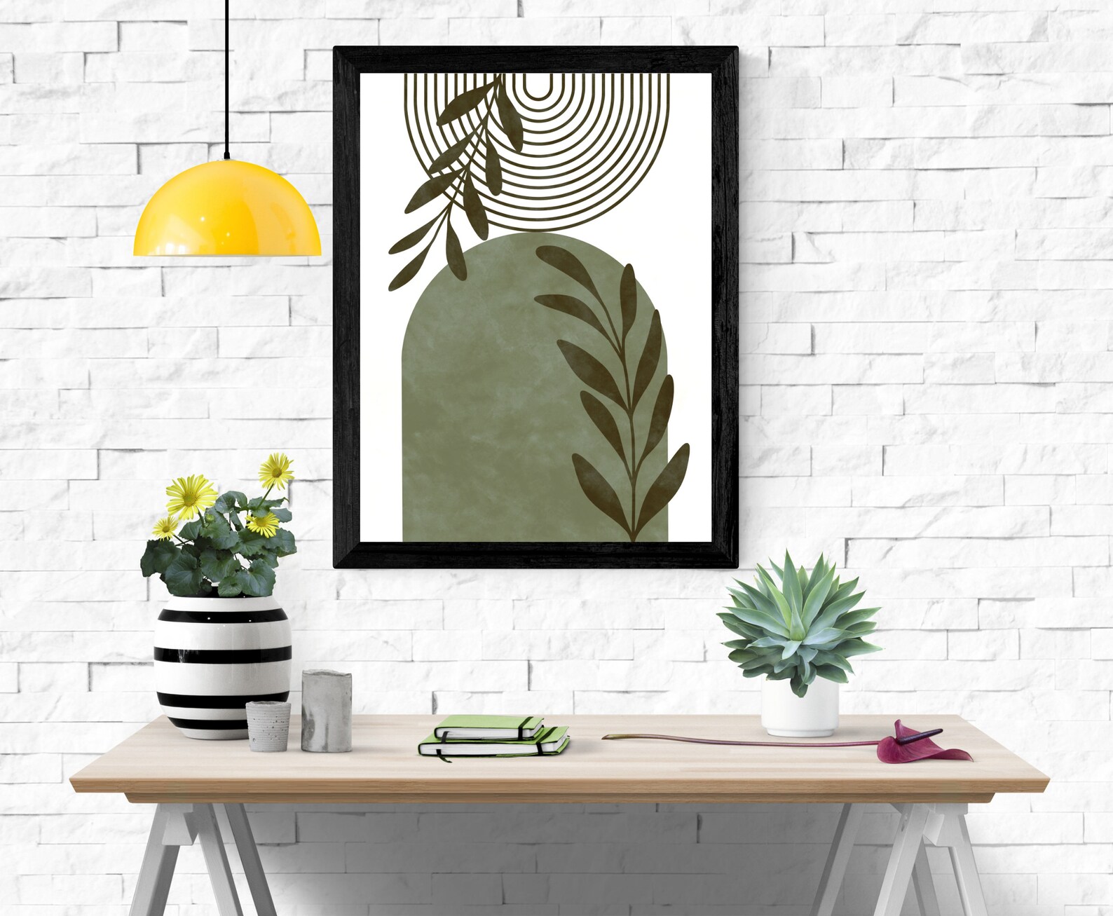 Sage Green Bohemian Wall Art Set of 3 Abstract Digital Art Etsy