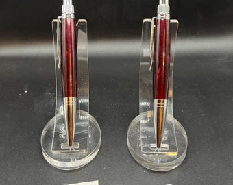 deep red resin twist pen