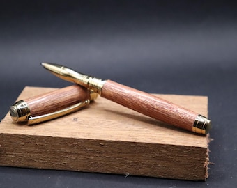 Handmade Salvaged Teak Wood Rollerball Pen – Unique Wooden Pen, Luxury Gift for Writers