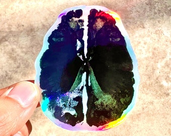 Inkblot Brain Holographic Vinyl Sticker