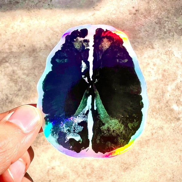 Inkblot Brain Holographic Vinyl Sticker