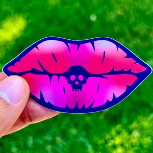 Skull Kiss Vinyl Sticker