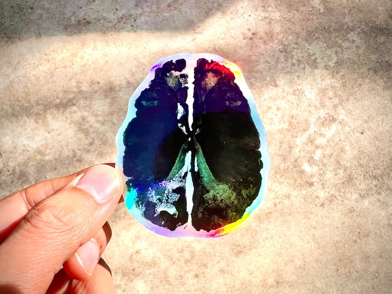 Inkblot Brain Holographic Vinyl Sticker zdjęcie 1