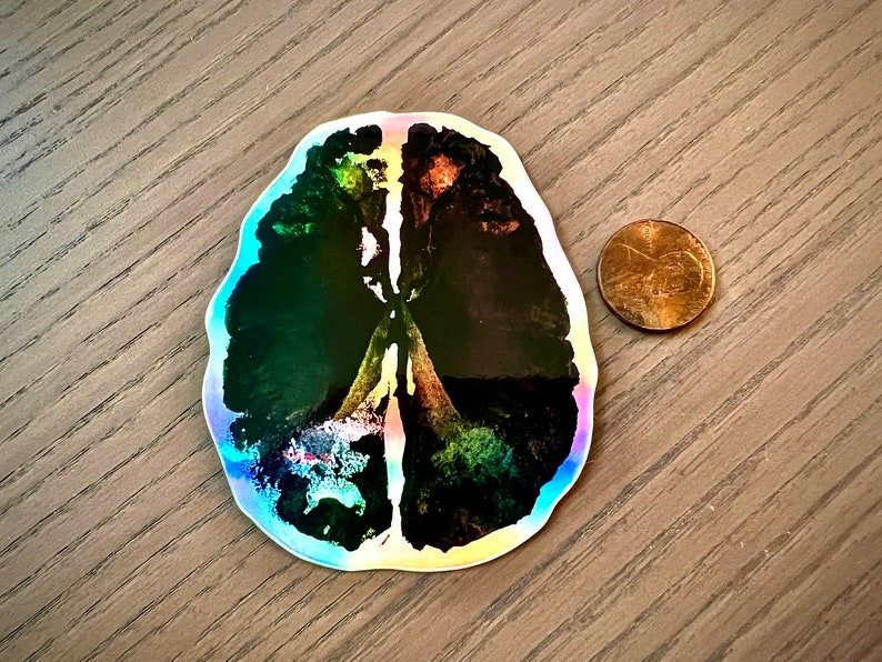 Inkblot Brain Holographic Vinyl Sticker zdjęcie 2