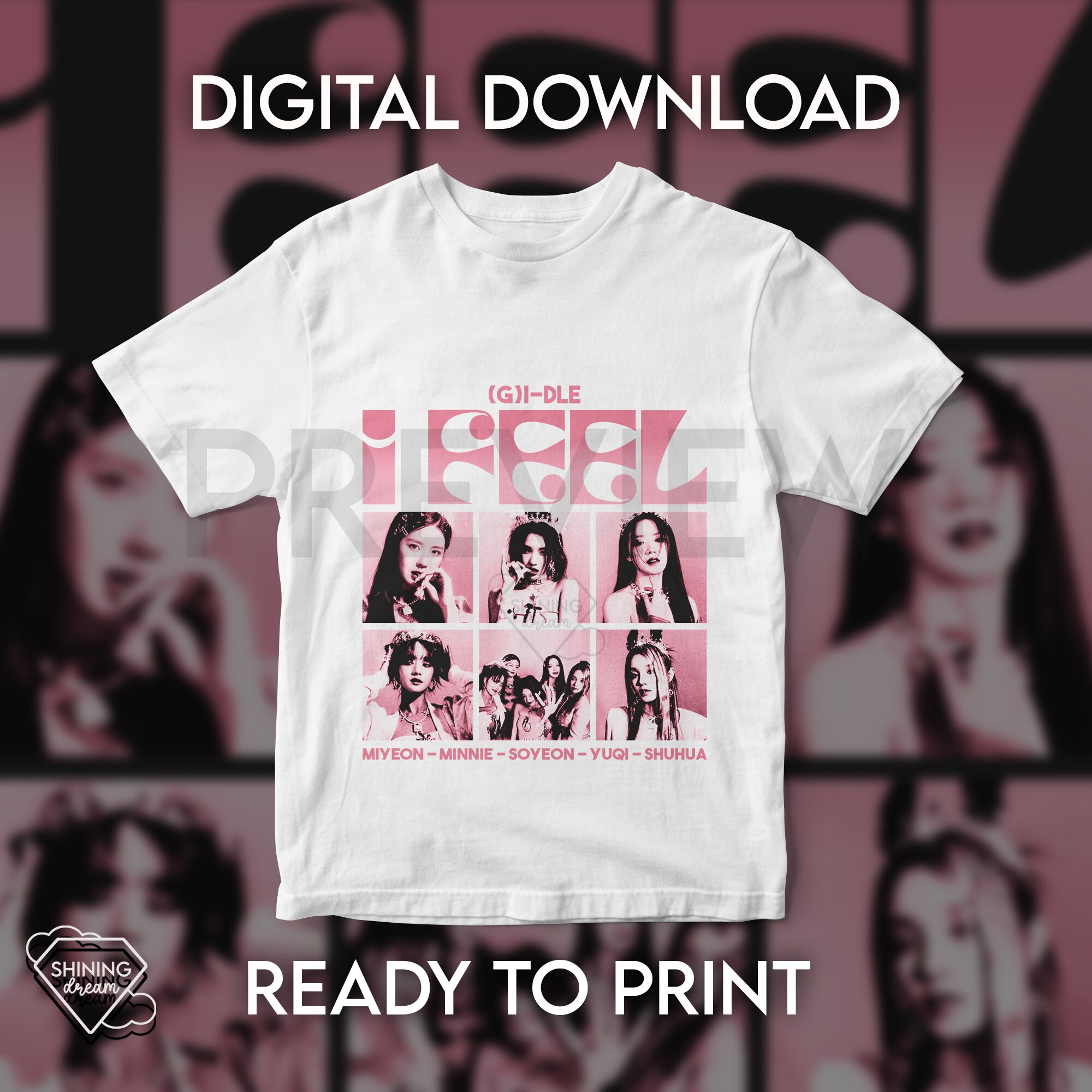 G-idle I Feel / T Shirt Design digital Download, Ready to Print ...