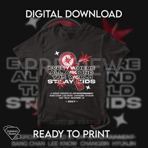 Stray Kids -  T- shirt Design (Digital download, ready to print) / Includes PNG file for sublimation or DFT printing.