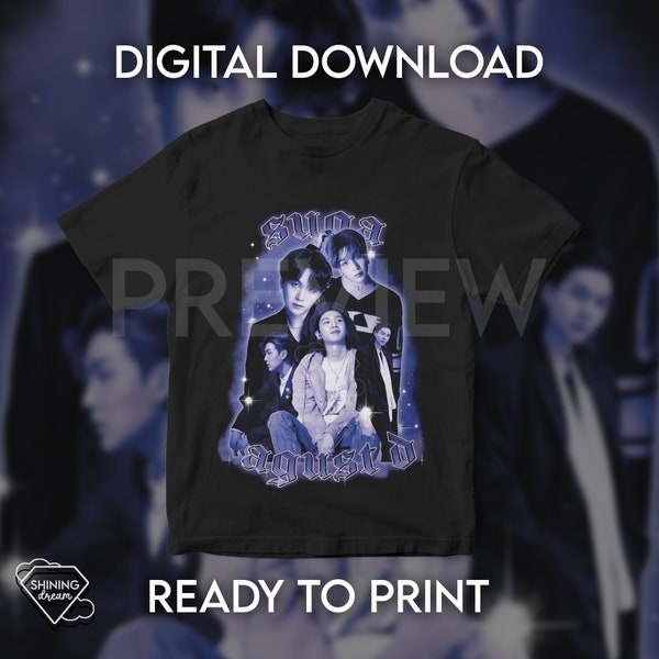 Suga (Metal inspired edition) / T- shirt Design (Digital download, ready to print) / Includes PNG file for sublimation or DTG printing.