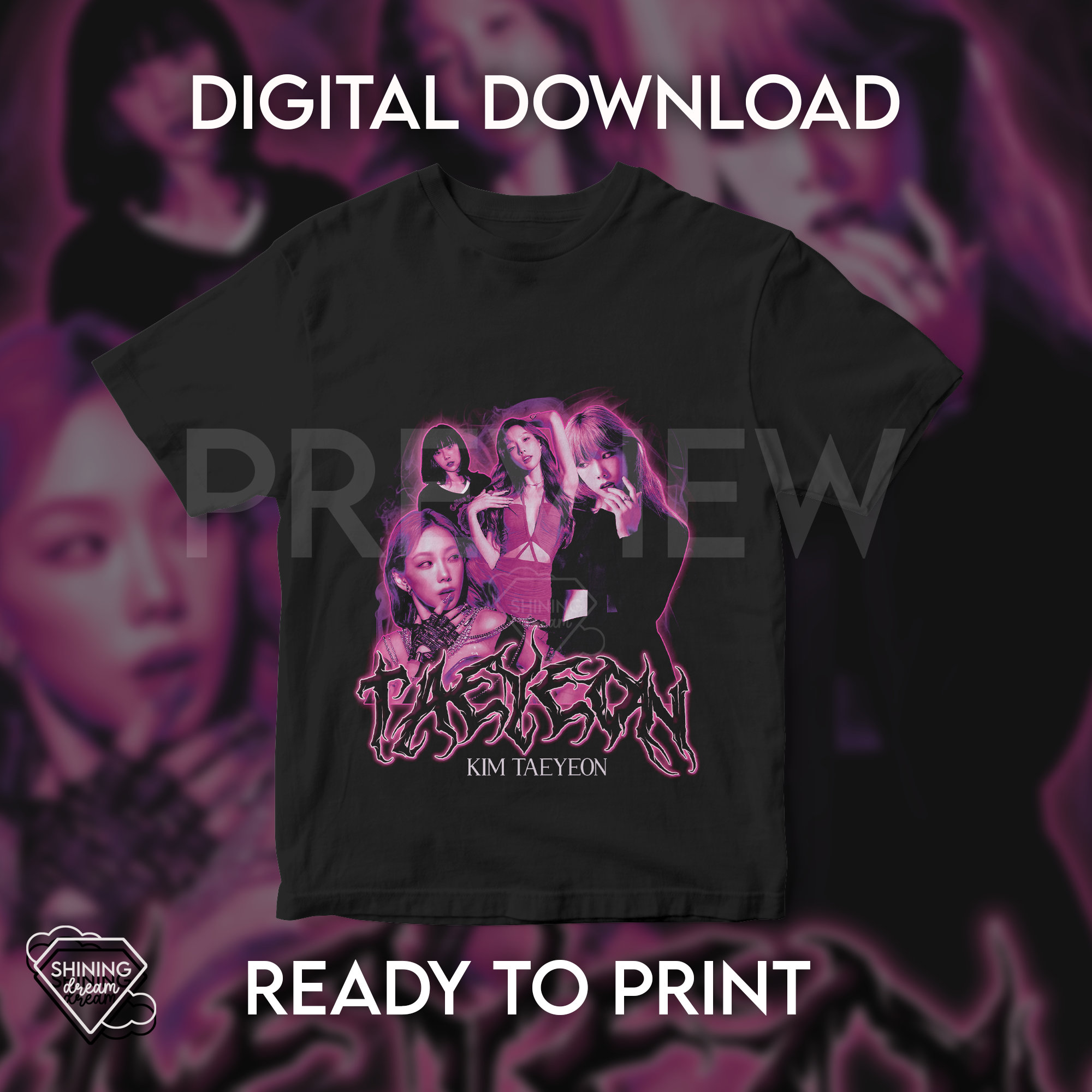 Taeyeon Special Edition / T Shirt Design Digital Download, Ready.