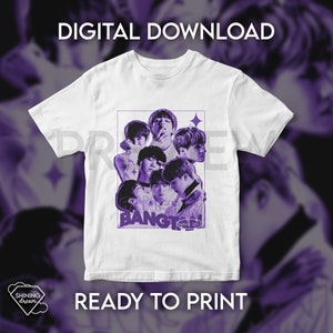 Bangtan 방탄소년단 / T- shirt Design (Digital download, ready to print) / Includes PNG and EPS files for sublimation or DTF printing.