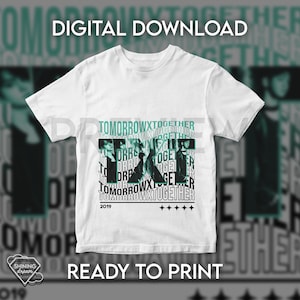 Tomorrow x Together Txt / T- shirt Design (Digital download, ready to print) / Includes PNG and EPS files for sublimation or DTF printing.