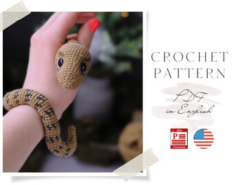 Crochet Snake Amigurumi Pattern: Toy with Wire Skeleton (PDF)