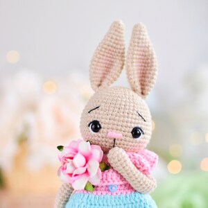 Crochet PATTERN Flower Bunnies, Amigurumi Animal Pattern, Crochet Bunny ...