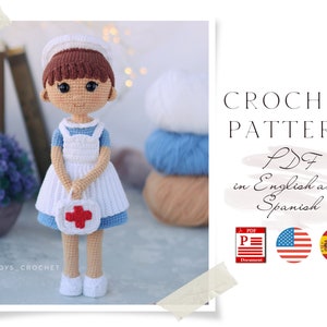 Häkelanleitung Puppe Margaret Nurse Amigurumi doll Häkelpuppe Häkelanleitung Amigurumi Häkelanleitung pdf-Muster