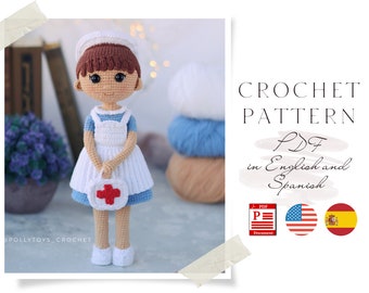 Crochet PATTERN doll Margaret the Nurse Amigurumi doll Crochet doll Crochet pattern Amigurumi pattern Doll pattern pdf-pattern