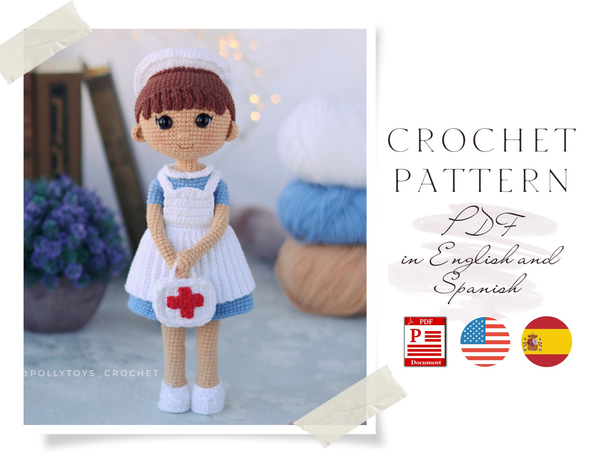 Healthcare Hero Doctor Bear, Crochet Stuffed Animal Amigurumi Toy, Nurse  Bear w